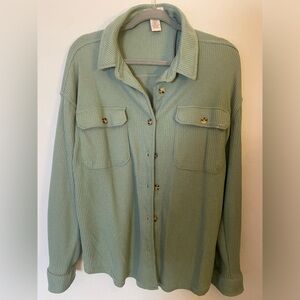 Light Green Waffle Knit Shirt